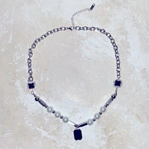 mcmlxxx designer choker necklace NWT UNI Onyx/Pearls streetwear​​​​​